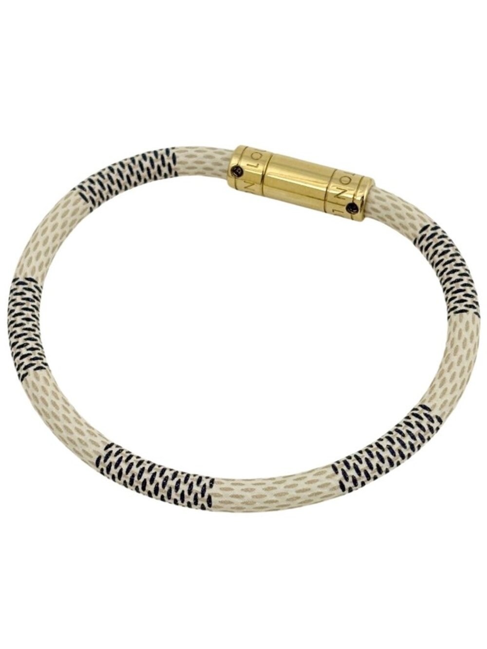 Louis Vuitton Bracelet Keep It Bangle Damier Azur White